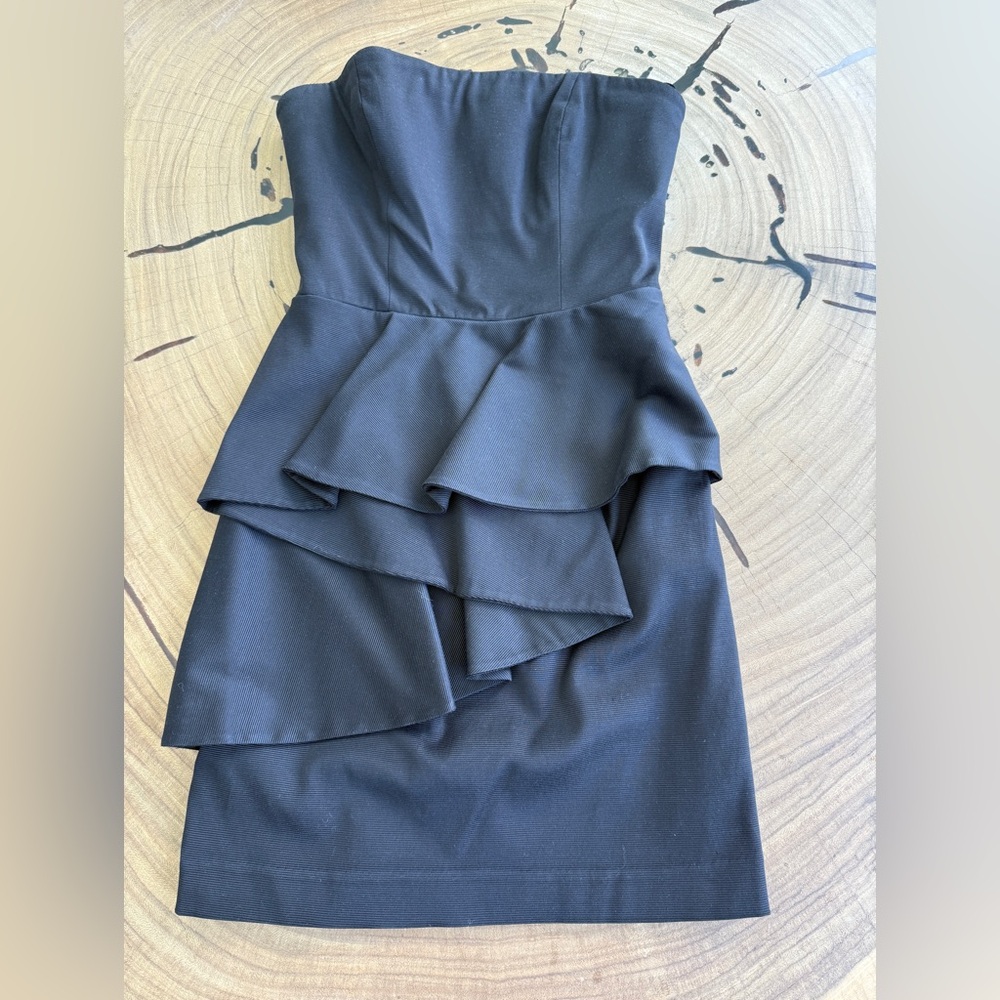 Bebe Elegant Black Ruffle Dress